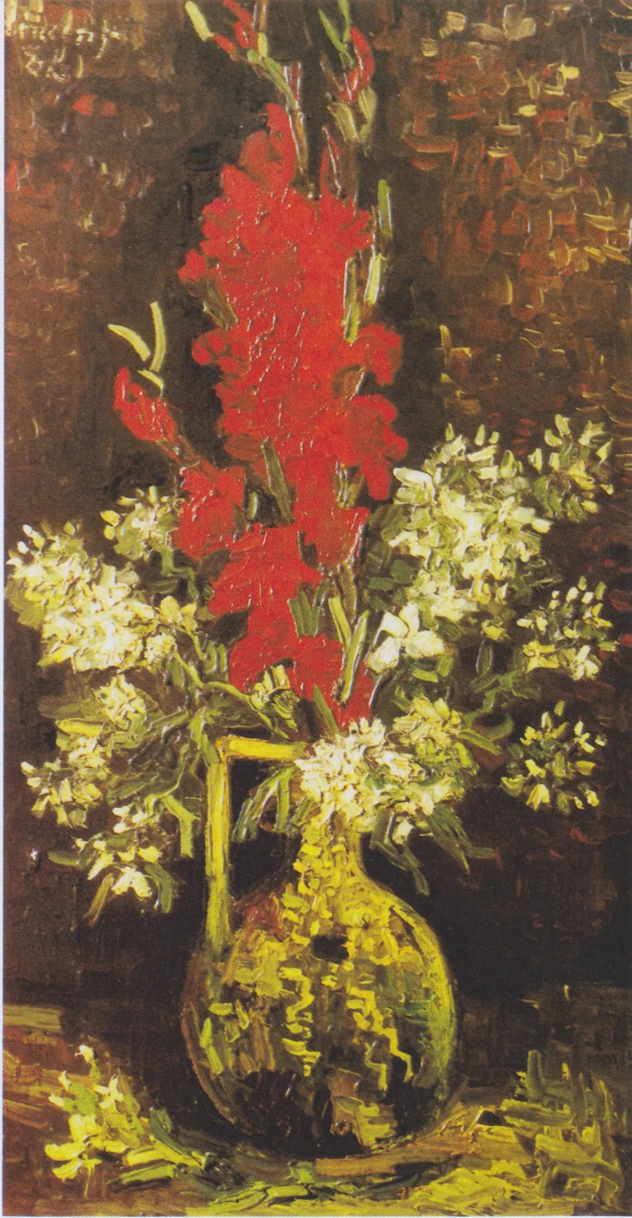 Kırmızı ve beyaz çiçekli vazo - Vincent van Gogh
