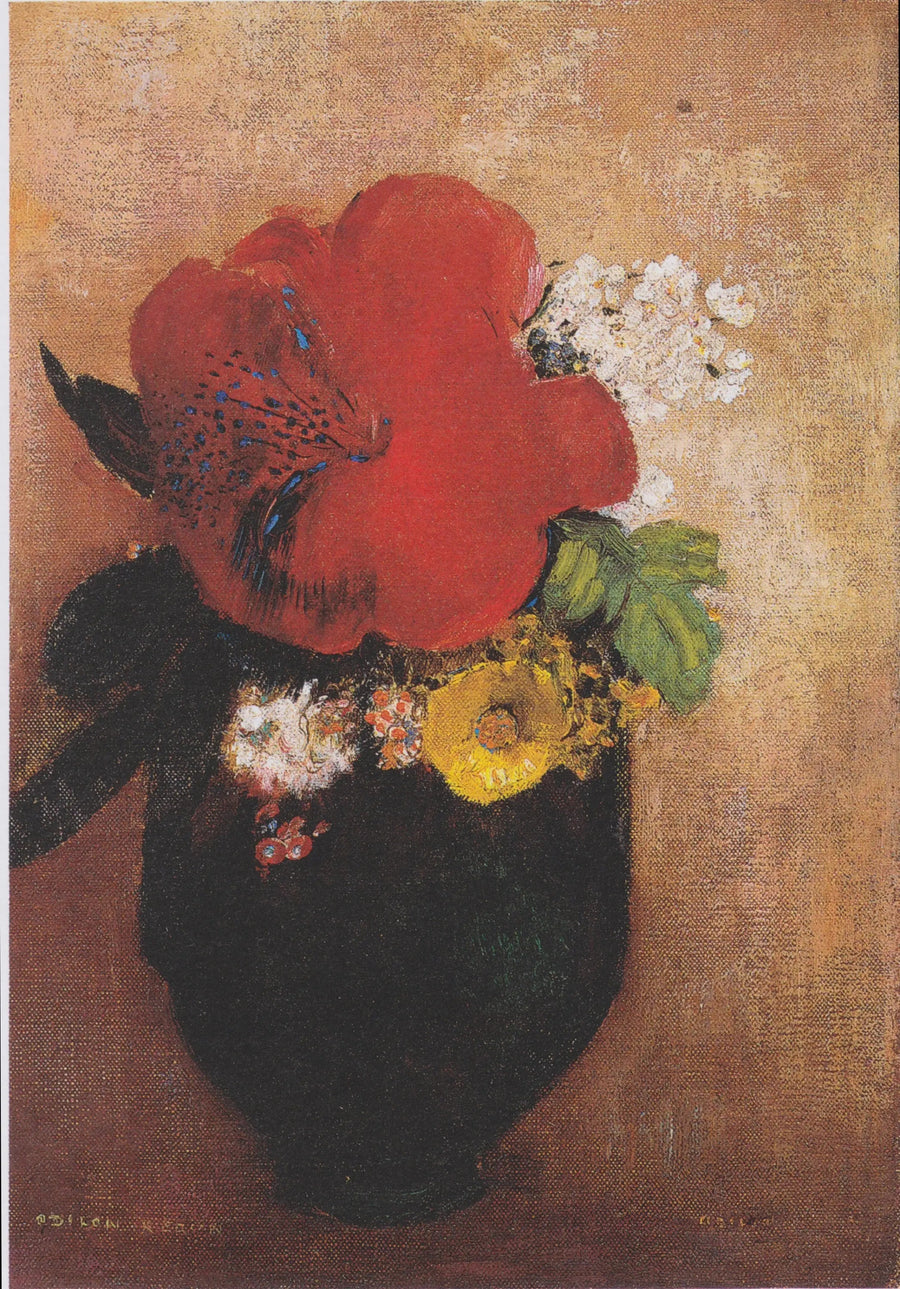 Çiçek Vazosu: Kırmızı Haşhaş - Odilon Redon
