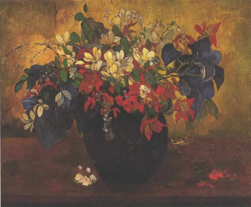Kırmızı çiçekler Vazosu - Paul Gauguin
