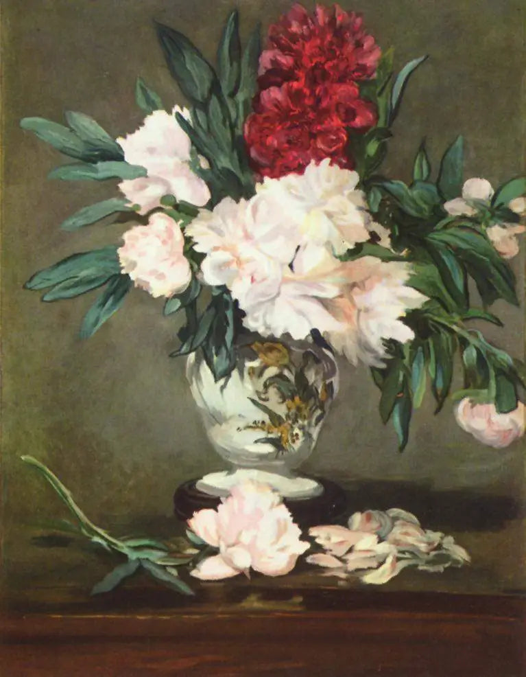 Ayaklı vazo içinde şakayıklar - Édouard Manet