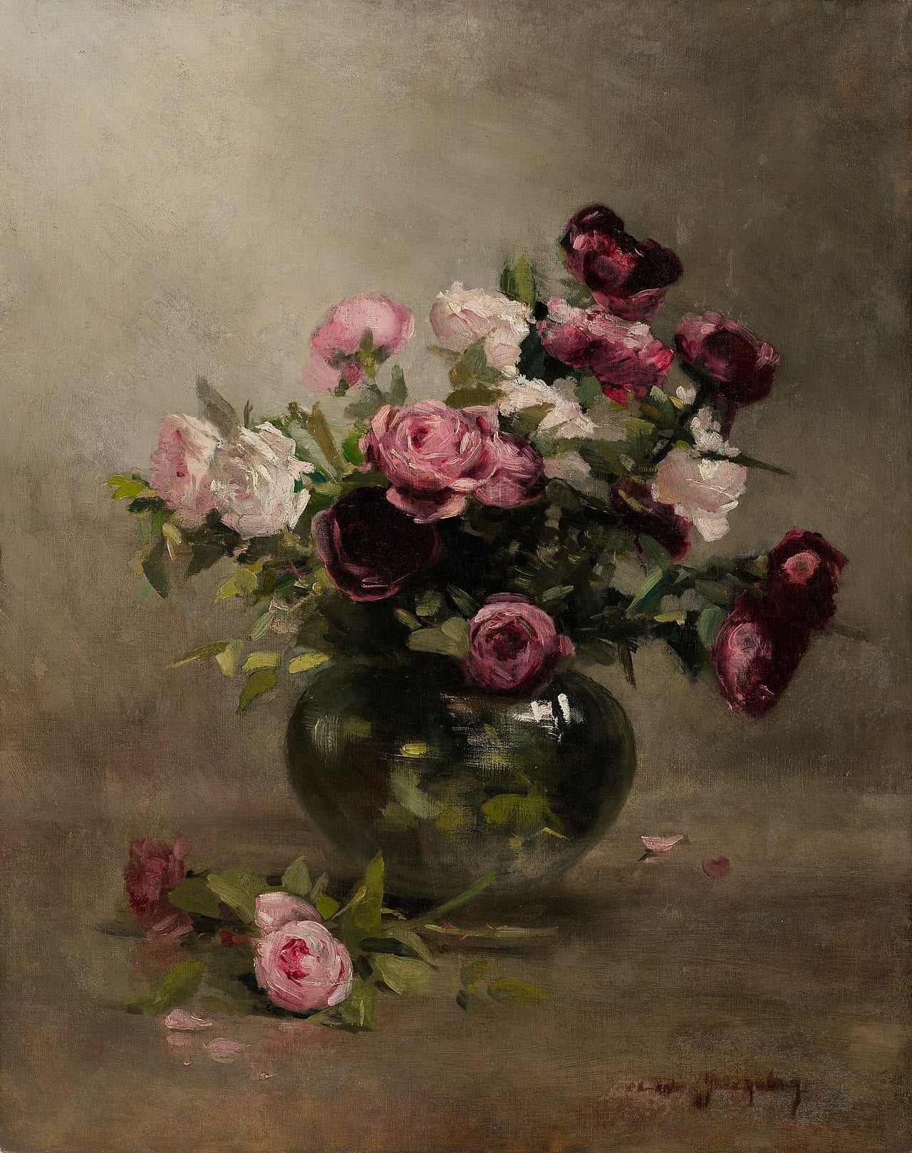 Vase de roses - Eva Gonzalès