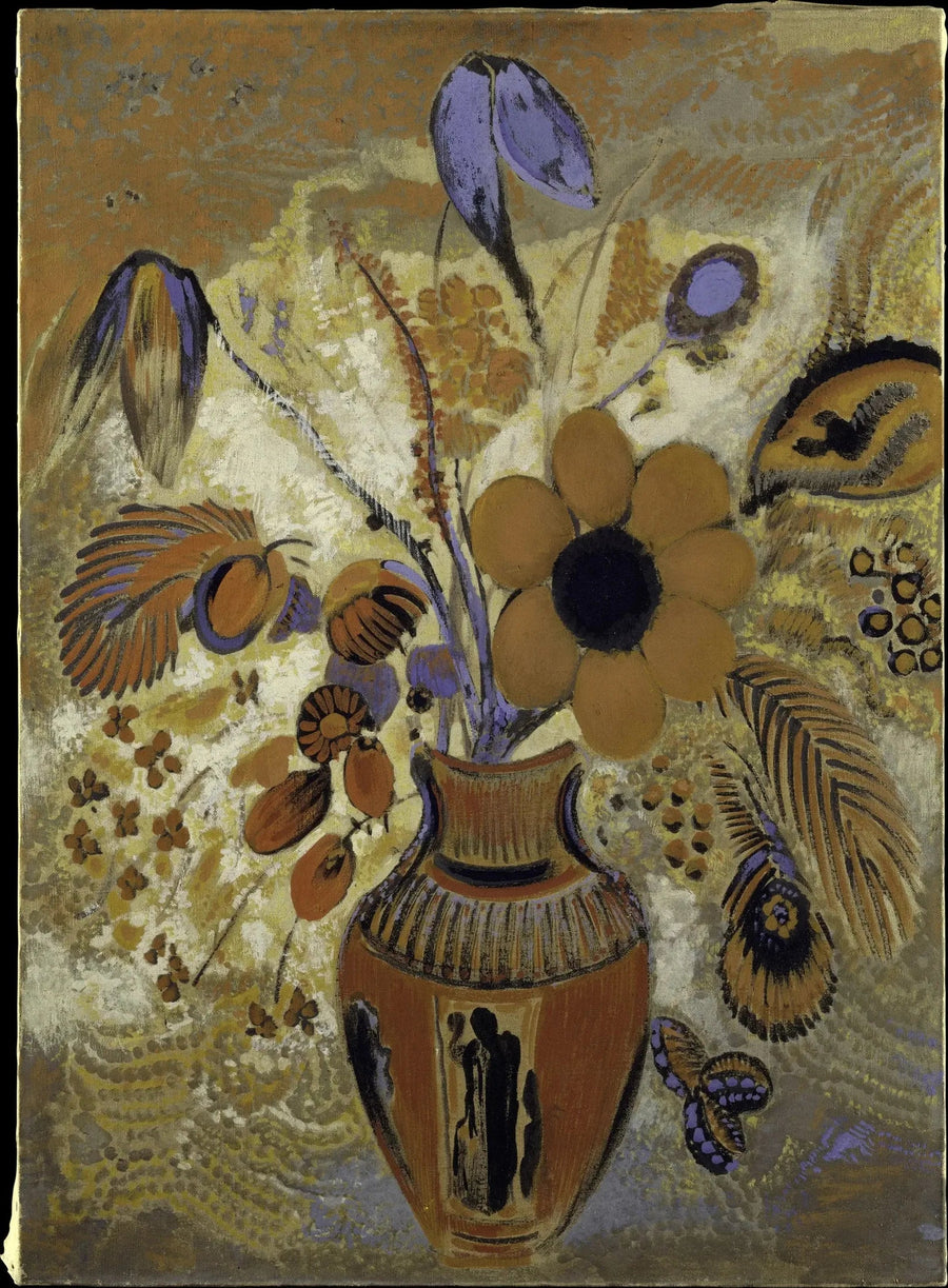 Etrüsk Vazo ve Çiçekler - Odilon Redon