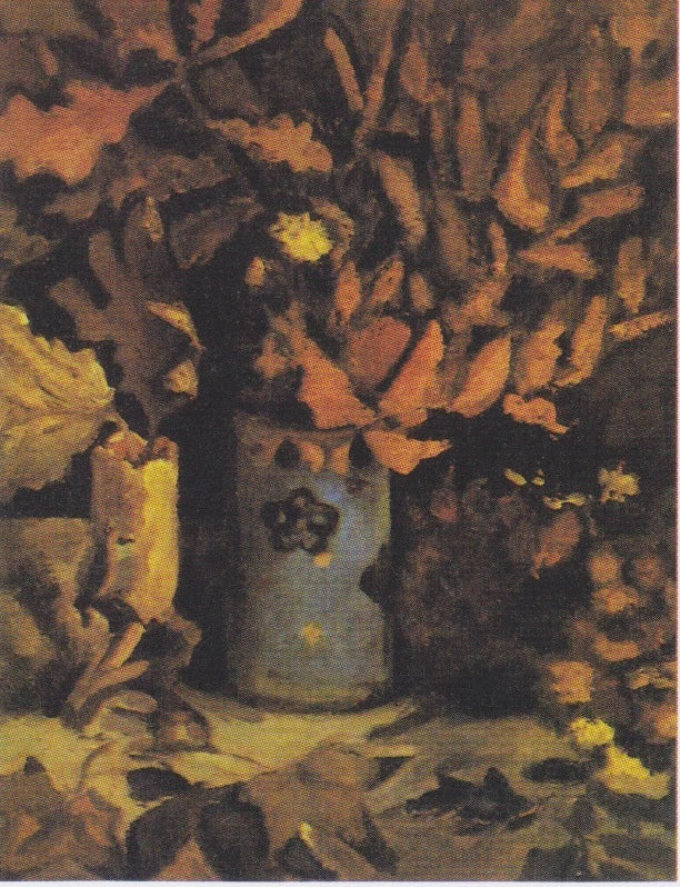 Vase avec feuilles mortes F200 — nature morte de Vincent van Gogh