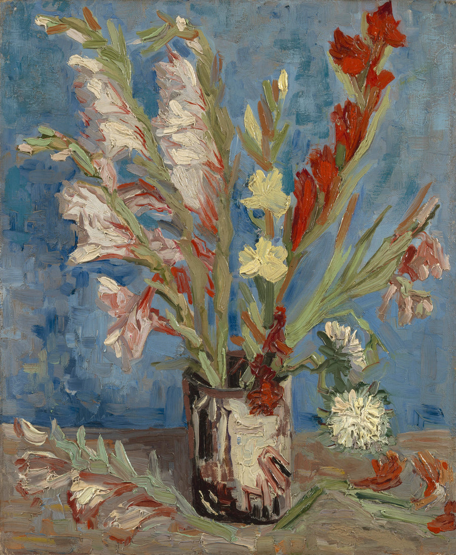Kılıç çiçeği ve Çin yıldız çiçekleri vazosu - Vincent van Gogh
