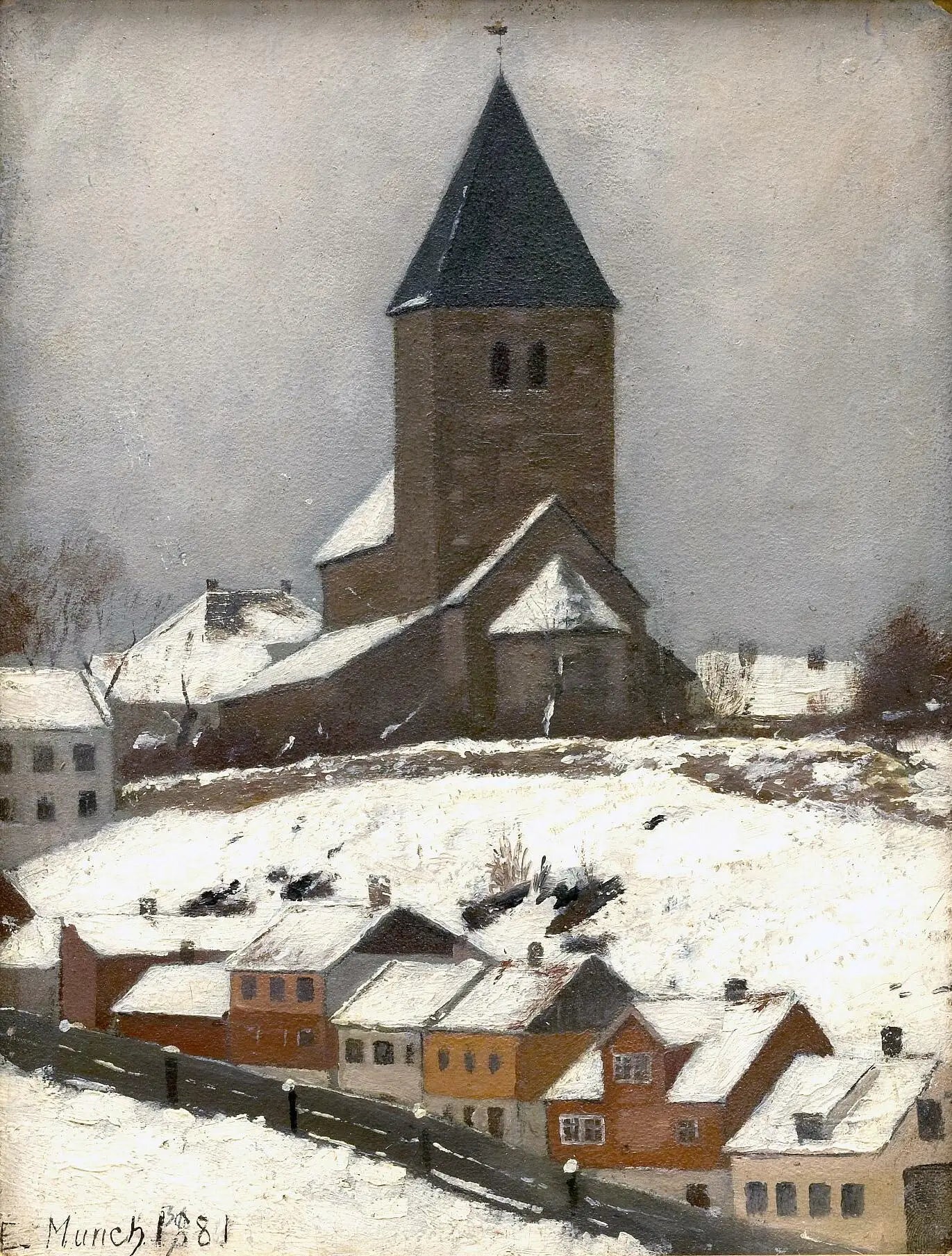 Reproduction du tableau « Veille Église d'Aker - Edvard Munch » par Alpha Reproduction en peinture à l’huile