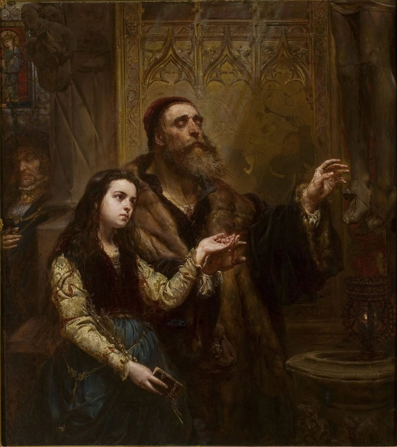 Veit Stoss, kör, küçük kız torunu ile - Jan Matejko
