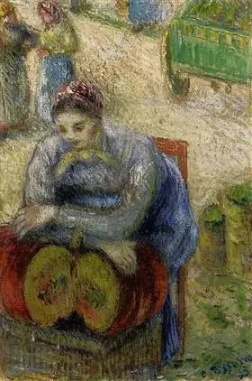 Pazar'da Balkabağı Satan - Camille Pissarro