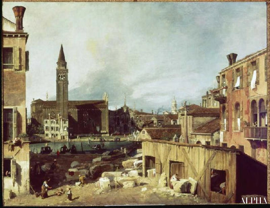 Venise, Canal Grande, Église u.Scuola della Carita - Giovanni Antonio Canal - Reproductions de tableaux et peintures haut de gamme