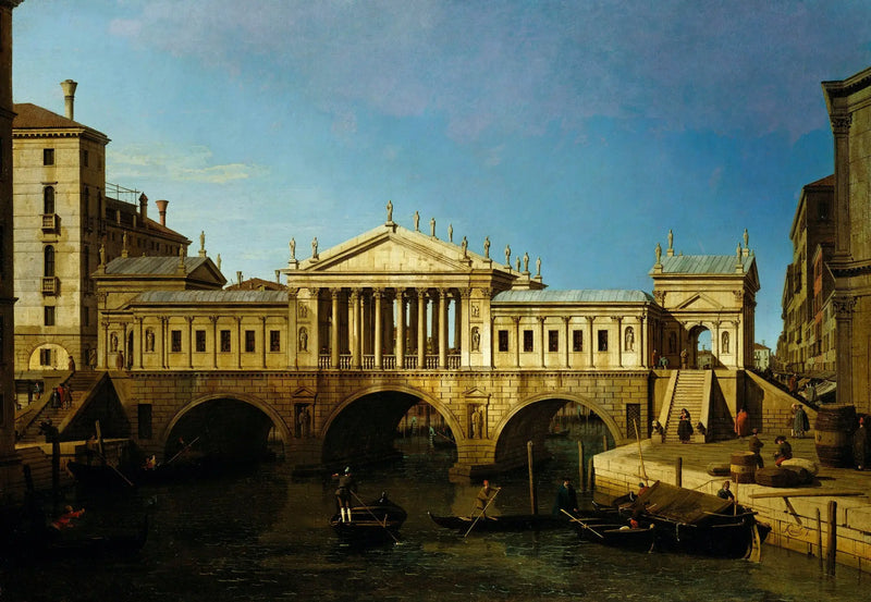 Venice: Rialto için Palladien tasviriyle caprice - Canaletto