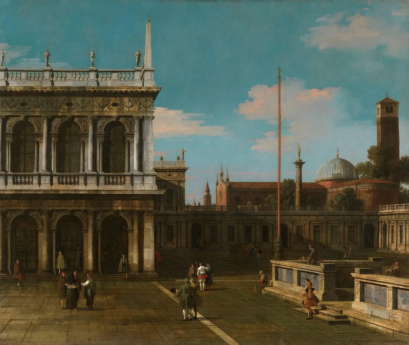 Venice: Piazzetta'nın capriccio'su ve Libreria - Canaletto