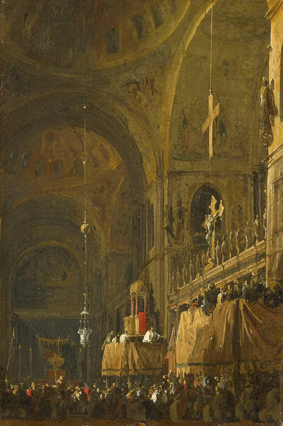 Venice: San Marco İç Mekanı gece - Canaletto