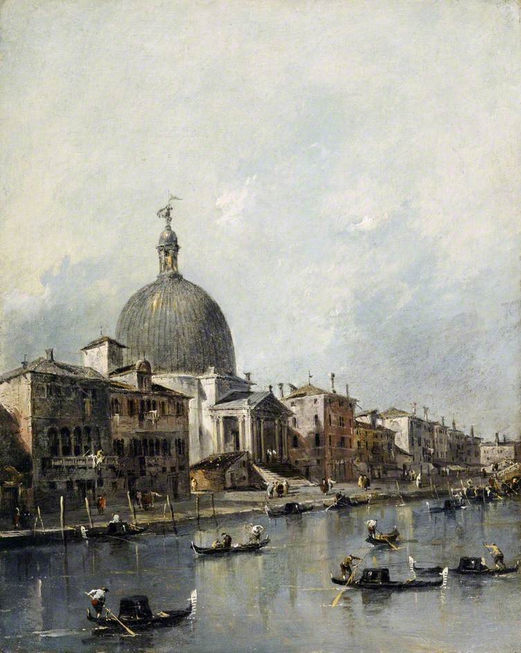 Venedik, Büyük Kanal üzerindeki San Simeone Piccolo Kilisesi - Francesco Guardi