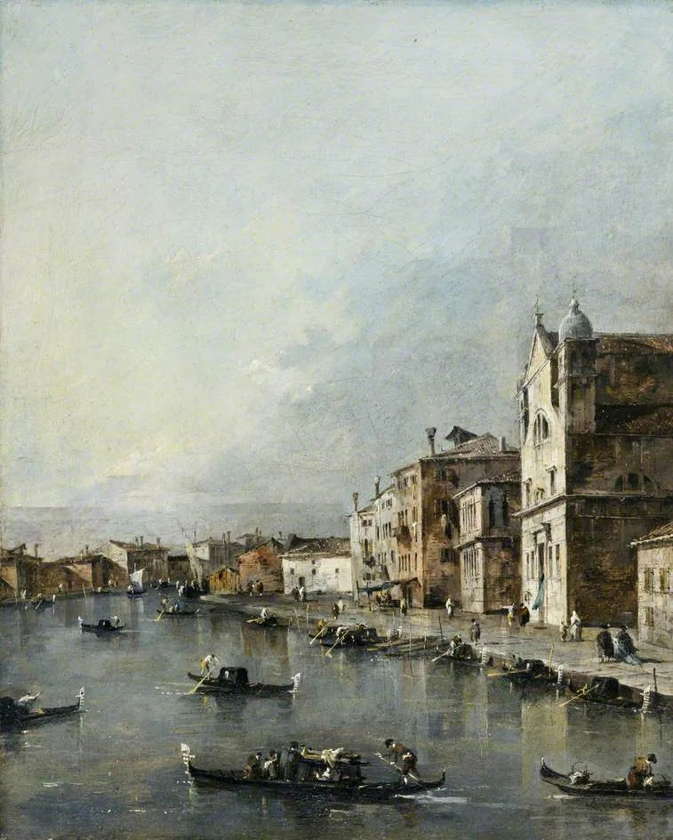 Venedik, Büyük Kanal üzerindeki Santa Lucia Kilisesi - Francesco Guardi