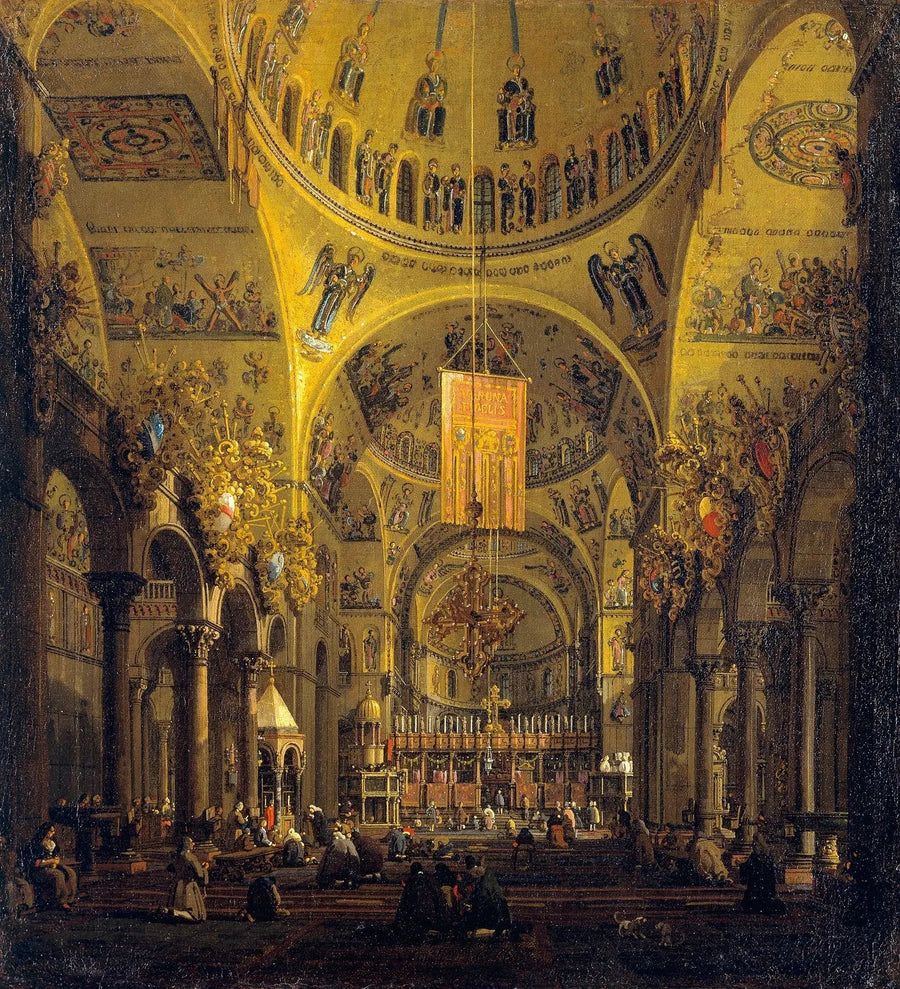 Venice: San Marco iç mekanı gündüz - Canaletto