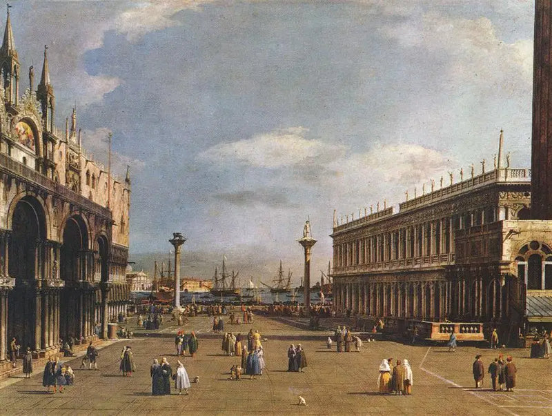Venedik: Piazzeta ve San Marco Kütüphanesi - Canaletto