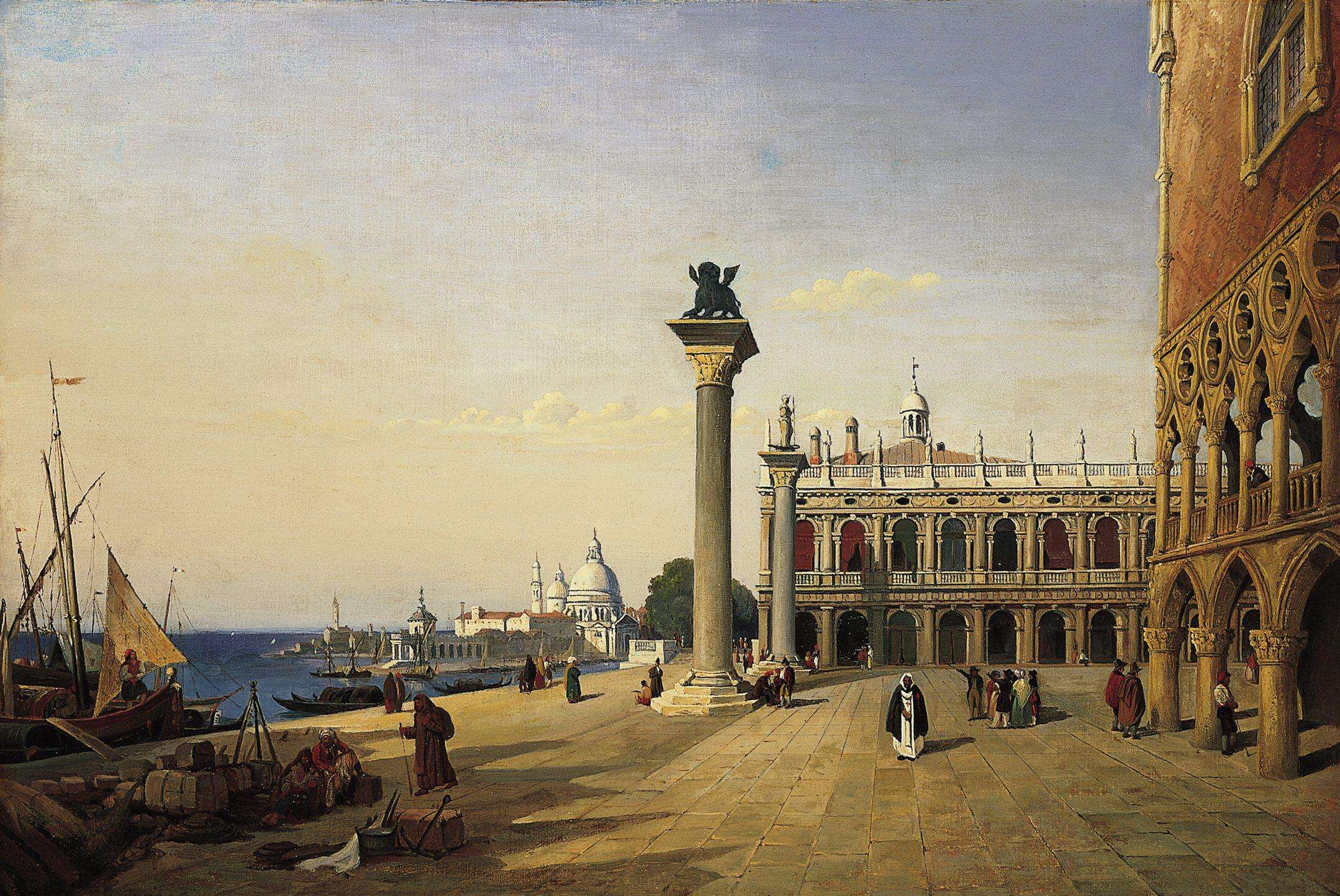 Venise, la piazzetta - Jean-Baptiste Camille Corot