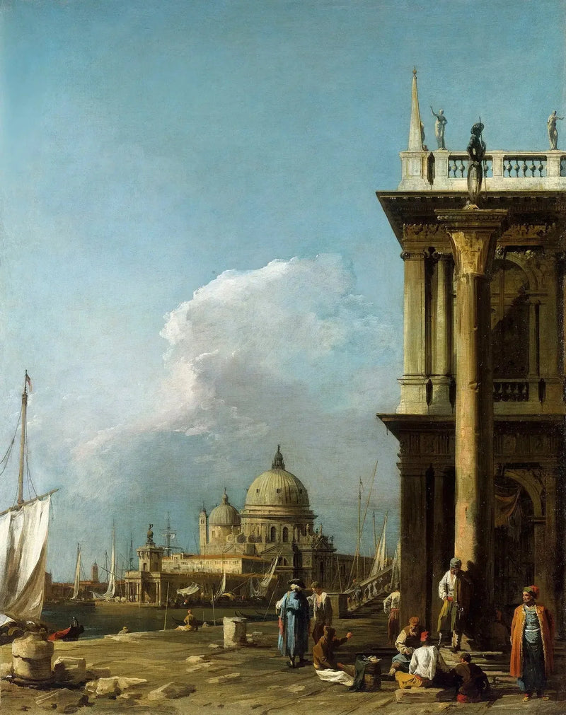 Venice: Santa Maria della Salute yönündeki Piazzetta - Canaletto