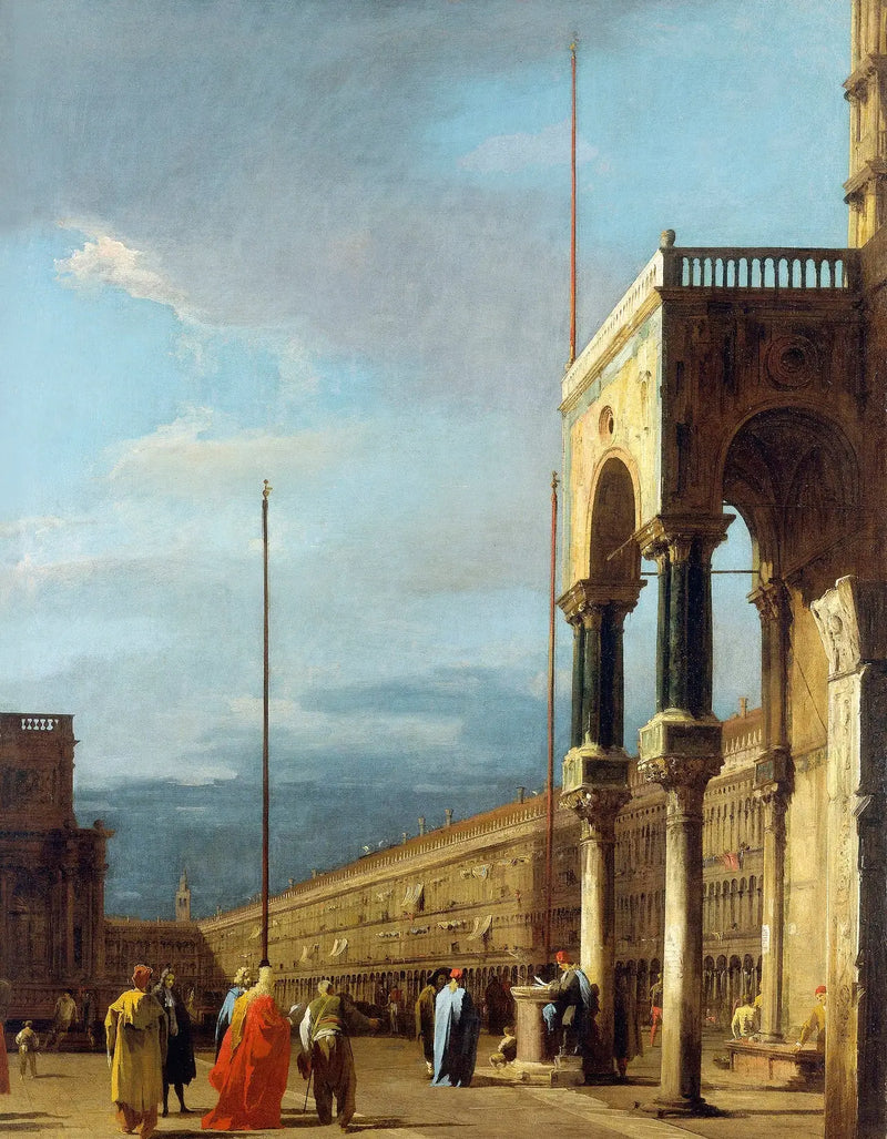 Venice: Aziz Mark Meydanı, bazilika köşesinden - Canaletto