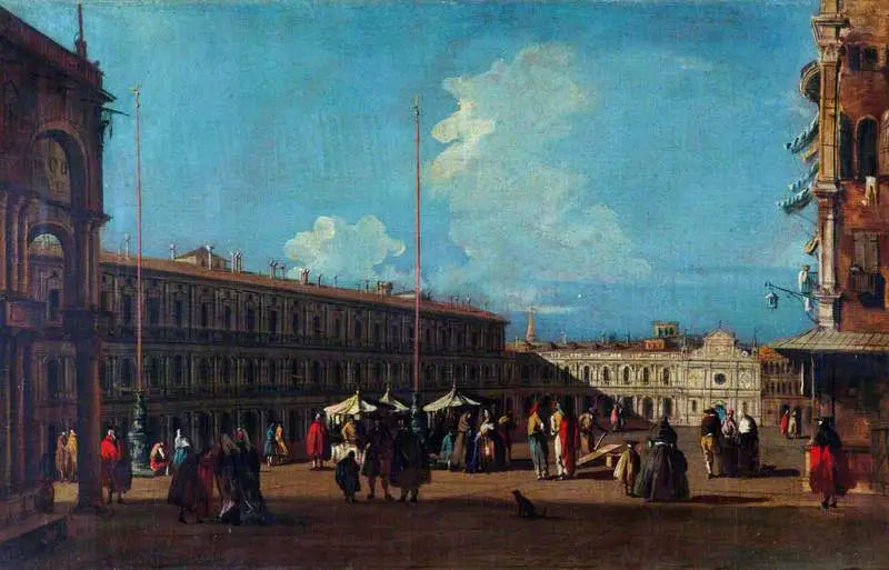 Venise : Saint-Marc Meydanı batıya doğru görünüm - Canaletto