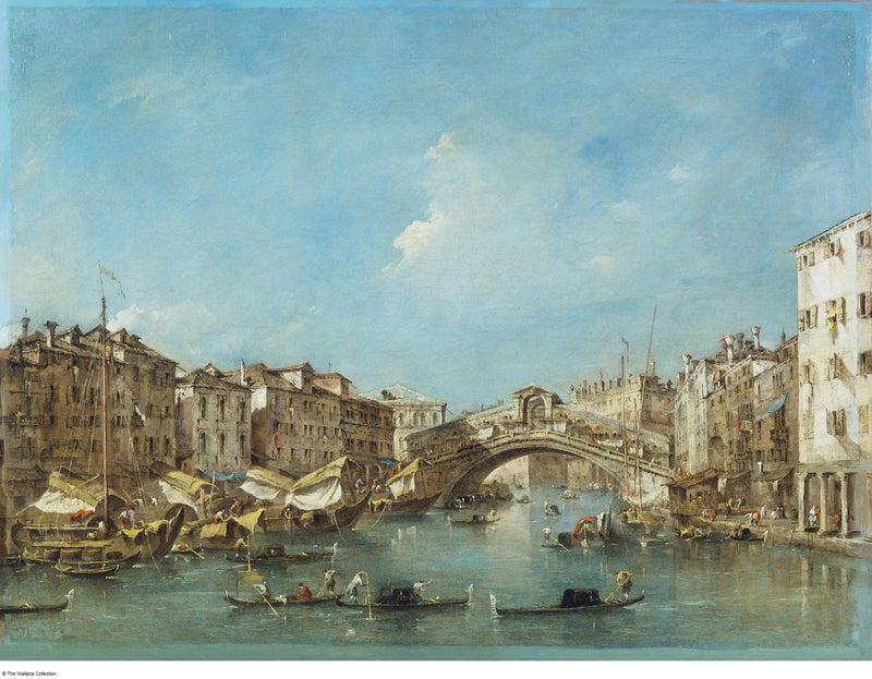 Venice: Büyük Kanal ve Riva del Vin ile Rialto Köprüsü - Francesco Guardi