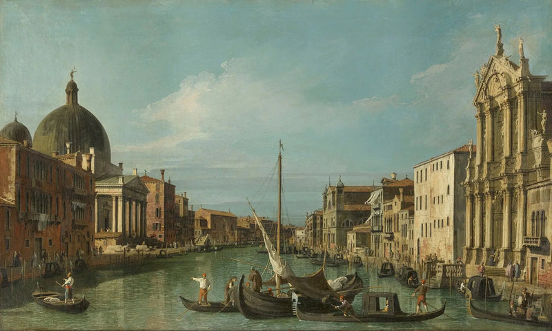 Venice: Büyük Kanal ve Scalzi ile San Simeone Piccolo - Canaletto