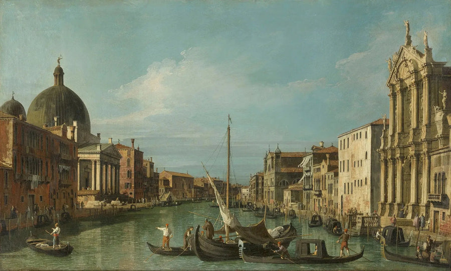Venice: Büyük Kanal ve Scalzi ile San Simeone Piccolo - Canaletto