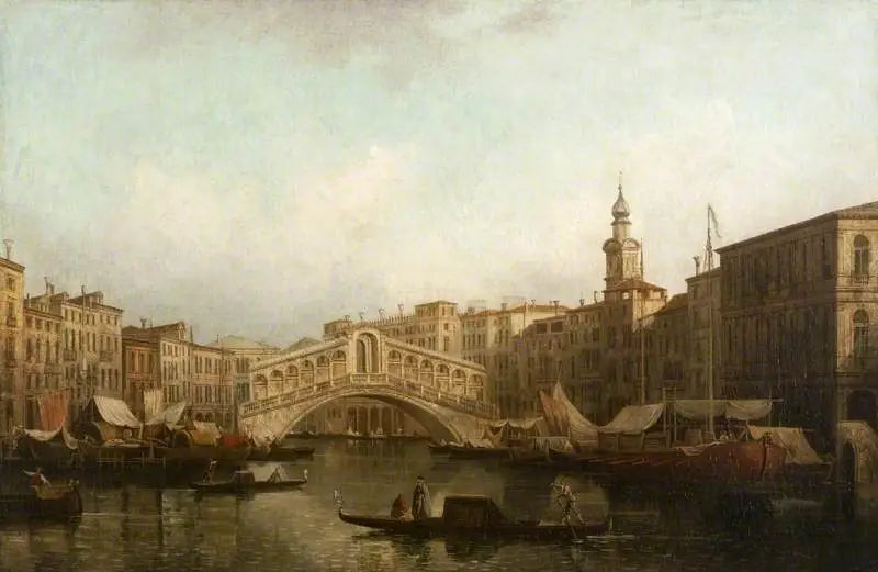 Venedik: Rialto Köprüsü ile Güneyden Görülen Büyük Kanal - Canaletto