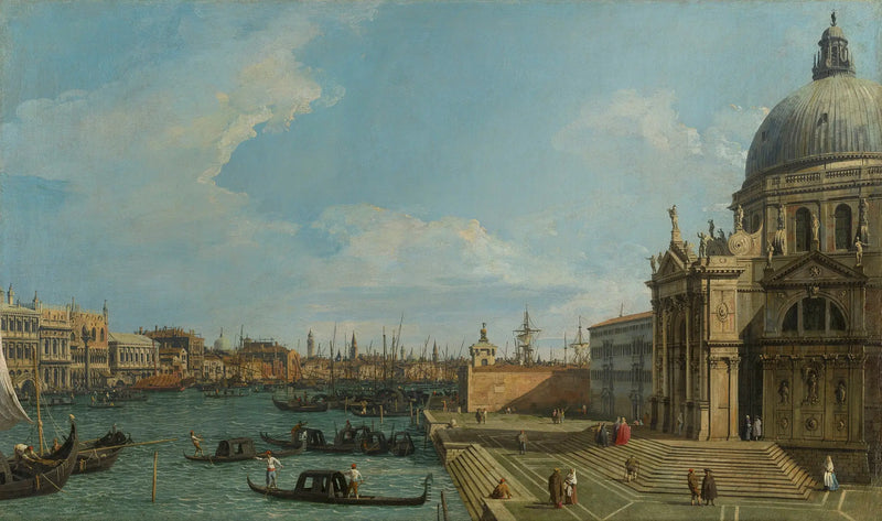 Venedik: Santa Maria della Salute ile Büyük Kanal ve Riva degli Schiavoni'ye doğru - Canaletto