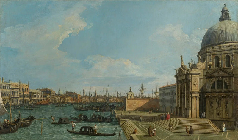 Venedik: Santa Maria della Salute ile Büyük Kanal ve Riva degli Schiavoni'ye doğru - Canaletto