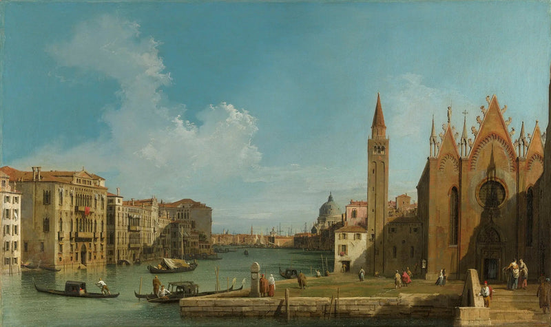 Venice: San Marco Basin'deki Santa Maria della Carità Büyük Kanalı - Canaletto