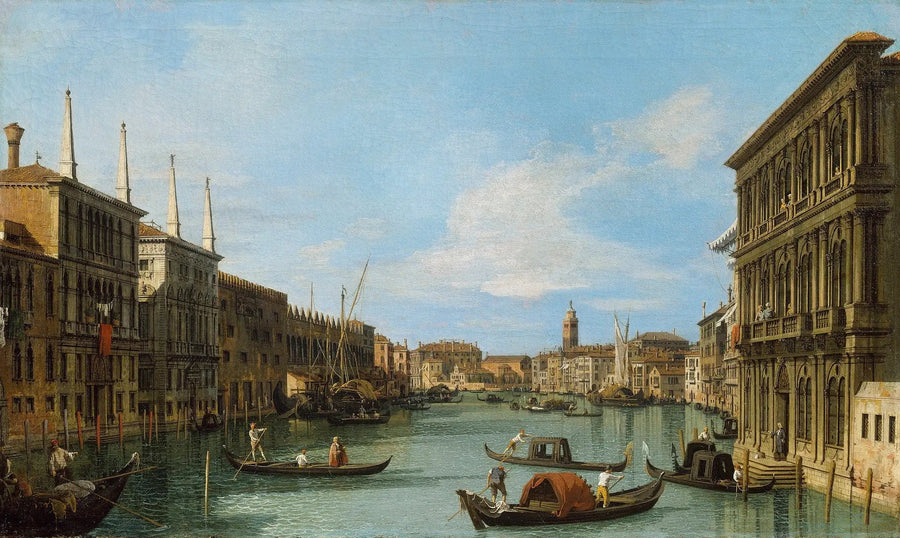Venice: Vendramin-Calergi Sarayı'nın San Geremia'ya doğru Büyük Kanalı - Canaletto
