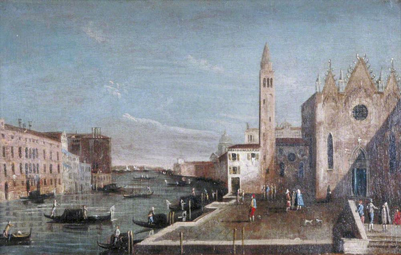 Venice: Santa Maria della Carità'den Bacino di San Marco'ya doğru güney yönünde Büyük Kanal - Francesco Guardi