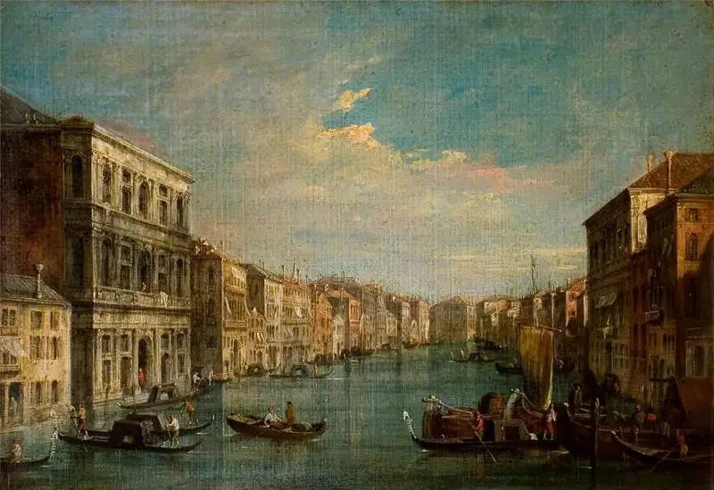 Venice: Palazzo Grimani'den güneybatıdan görülen Büyük Kanal - Canaletto
