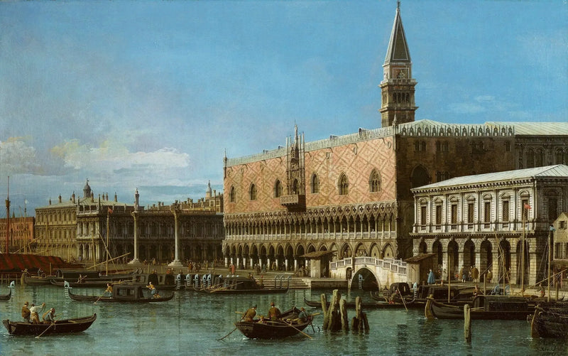Venice: Hapishaneler ve Dükalık Sarayı ile Molo - Canaletto