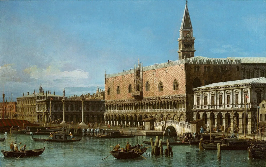 Venice: Hapishaneler ve Dükalık Sarayı ile Molo - Canaletto