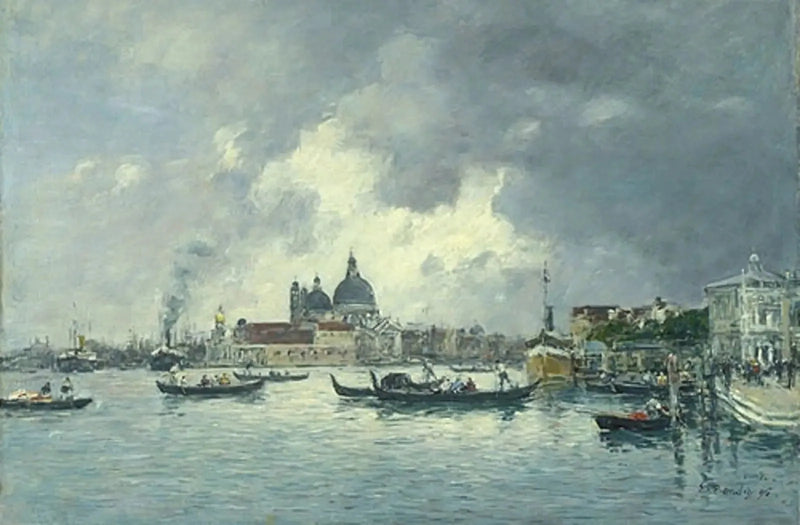 Venedik, akşam. Esclavons İskelesi ve Salute - Eugène Boudin
