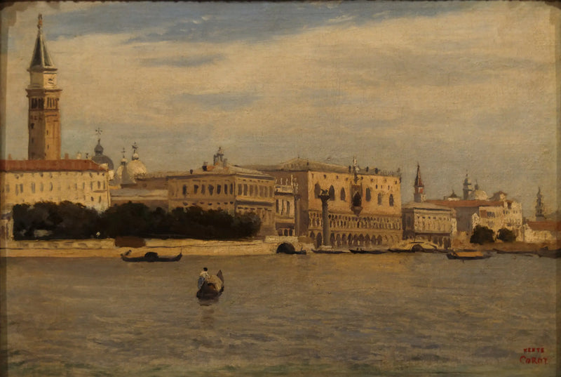Venedik, Deniz Gümrüklerinden Görülen Rıhtımlar - Jean-Baptiste Camille Corot