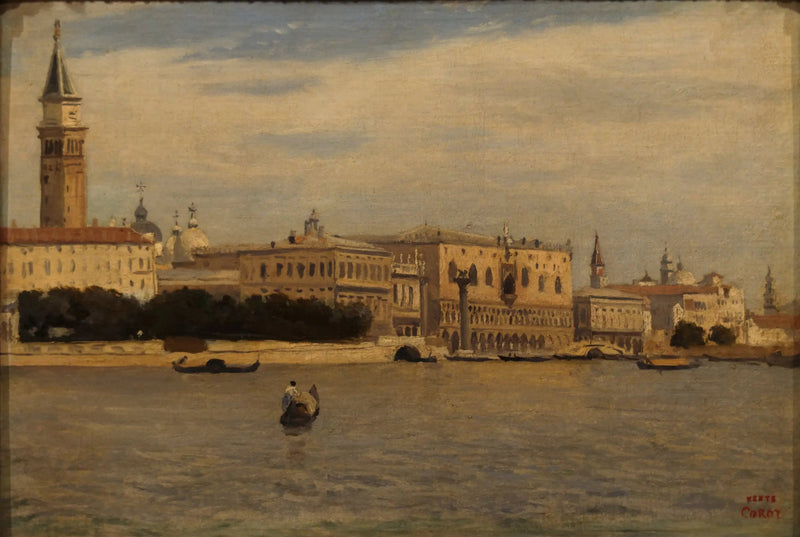 Venedik, Deniz Gümrüklerinden Görülen Rıhtımlar - Jean-Baptiste Camille Corot