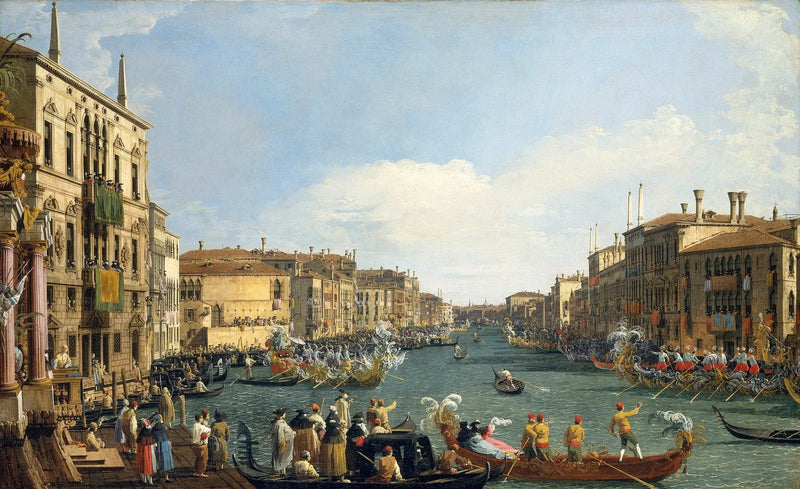 Venice: Büyük Kanal'da Regatta - Canaletto