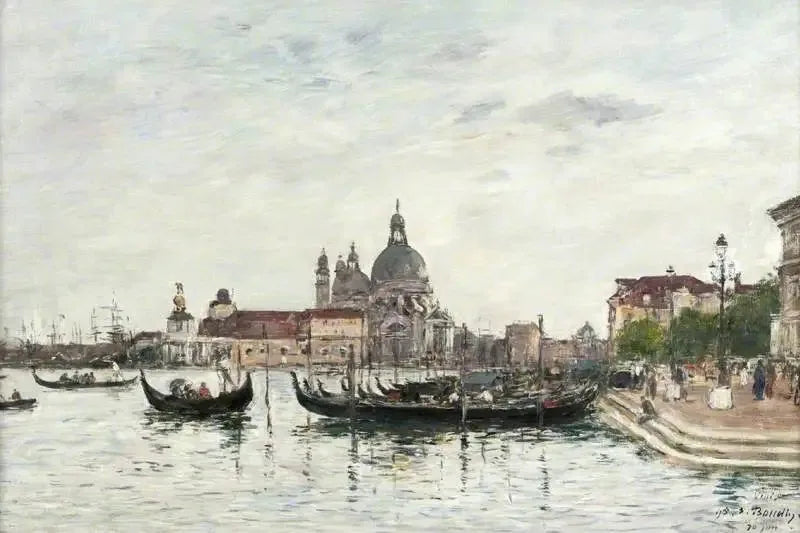 Venedik: Santa Maria della Salute ve Dogana'nın Büyük Kanal'ın diğer tarafından görünümü - Eugène Boudin