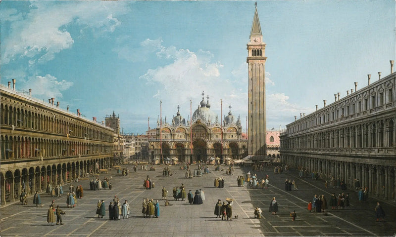 Venice: Saint-Marc Meydanı'nın doğuya, basilike doğru bakış açısı - Canaletto