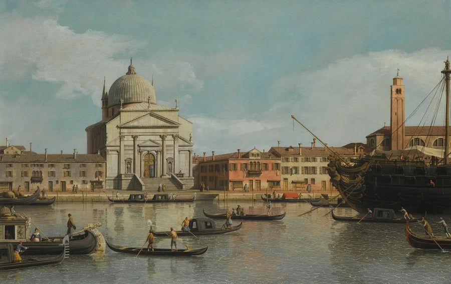 Venice, Redentore ve San Giacomo kiliselerinin görünümü - Canaletto