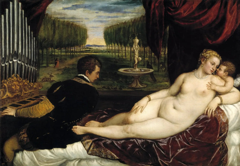 Venüs ve Orgcu ve Kupidos - Titian