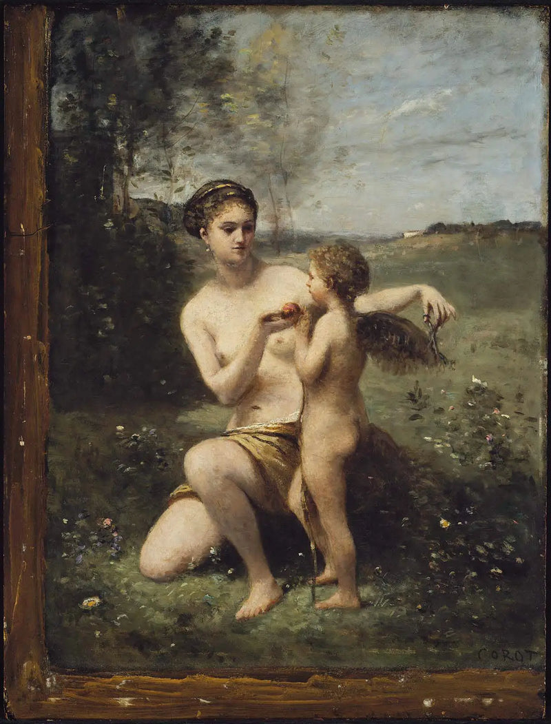 Venüs, Kupidin'in kanatlarını kesiyor - Jean-Baptiste Camille Corot