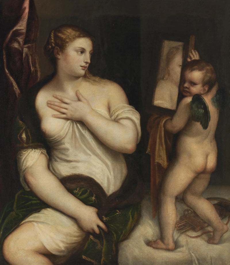 Venüs ve Kupidos Aynası ile - Titian