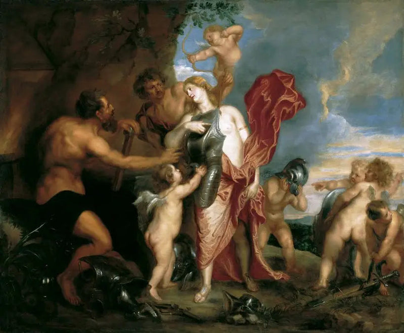 Venüs, Ene'nin silahlarını Vulcanus'tan alırken - Antoine van Dyck