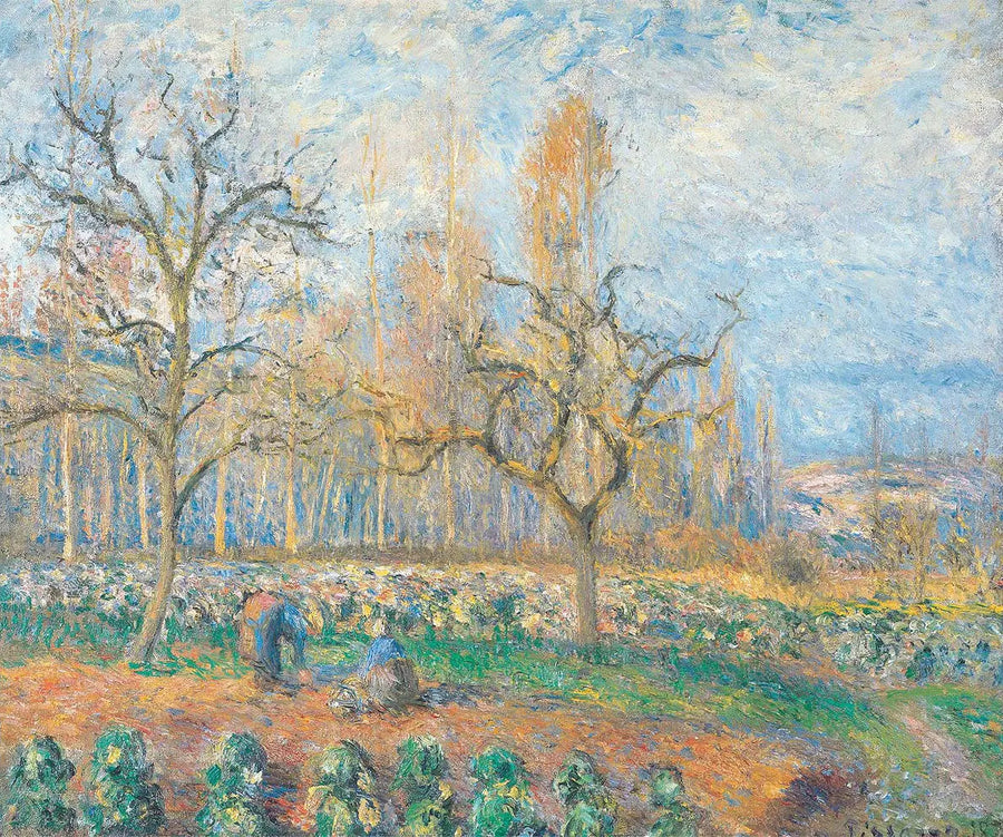 Pontoise'da Bahçe, Gün Batımı - Camille Pissarro