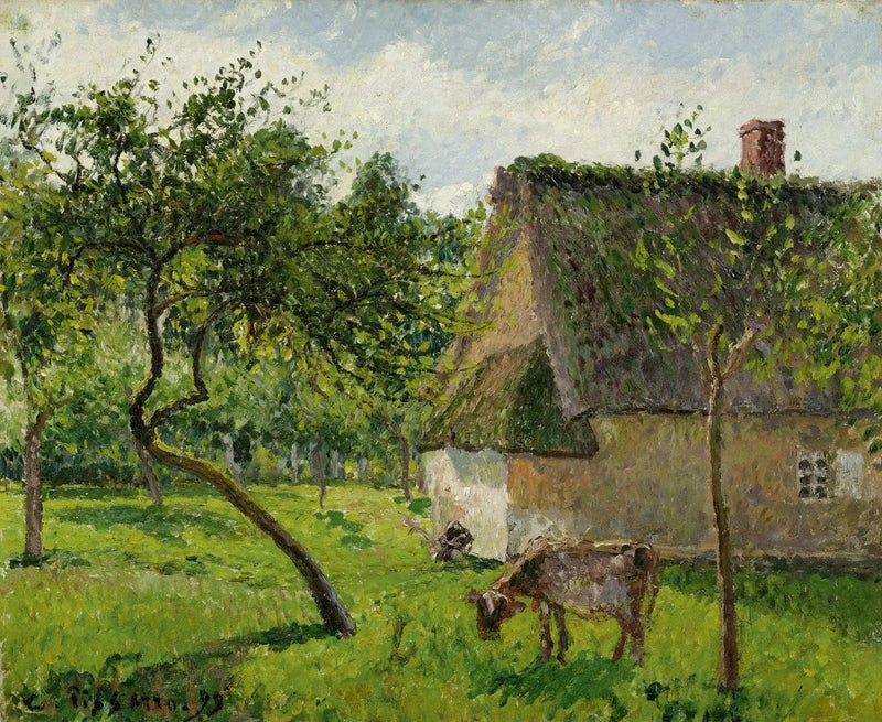 Varengeville'de Sığır ile Bahçe (Varengeville'de Bir Bahçe) - Camille Pissarro