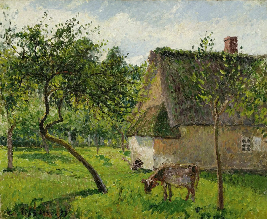 Varengeville'de Sığır ile Bahçe (Varengeville'de Bir Bahçe) - Camille Pissarro