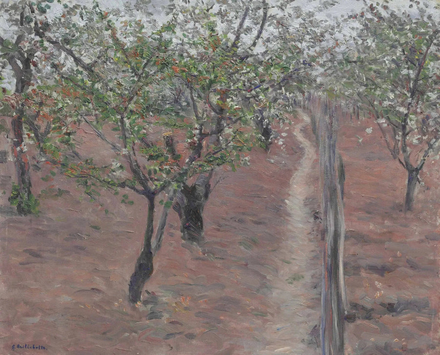Bahçe, çiçek açmış ağaçlar, Petit Gennevilliers - Gustave Caillebotte